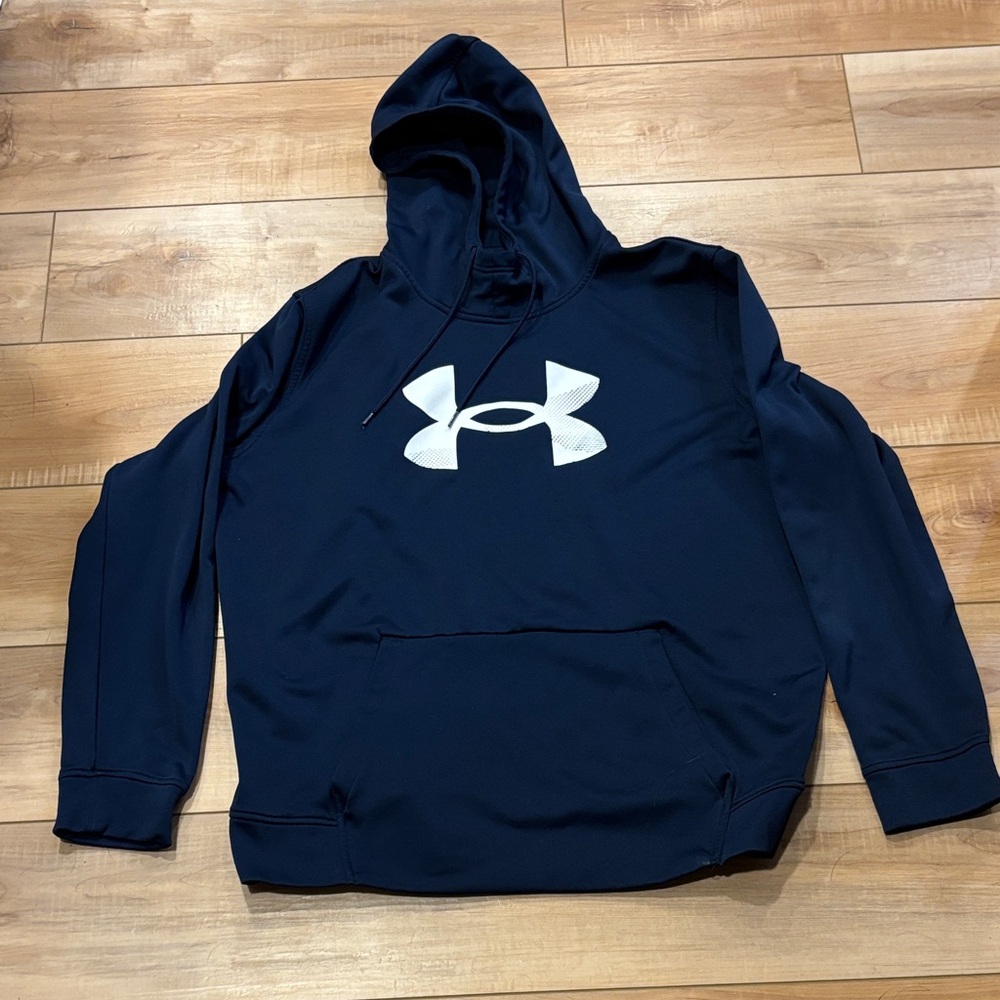 XXL Under Armour Navy Blue Hoodie with White Logo